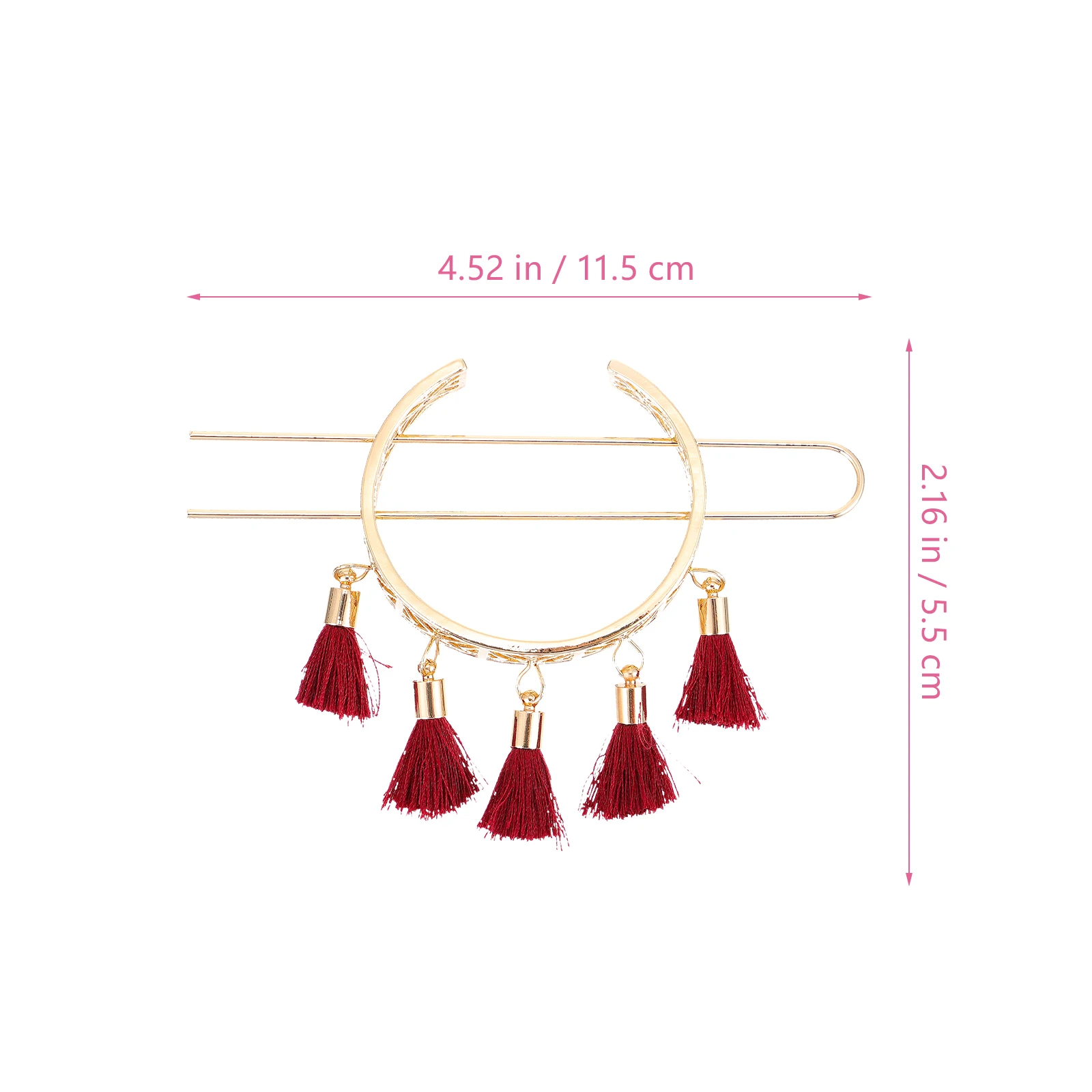 

Elegant Tassel Hairpin Zinc Alloy Hollow Pattern Women Headdress Bridal Party Accessories Red Color Long Lasting Luster