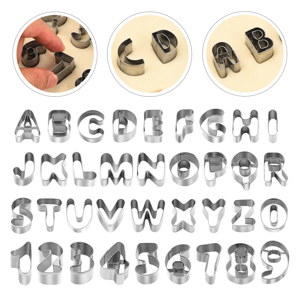 

36pcs Stainless Steel Biscuit Molds Reusable Compact Cookie Cutters For Baking Birthday Party Baking Accessory