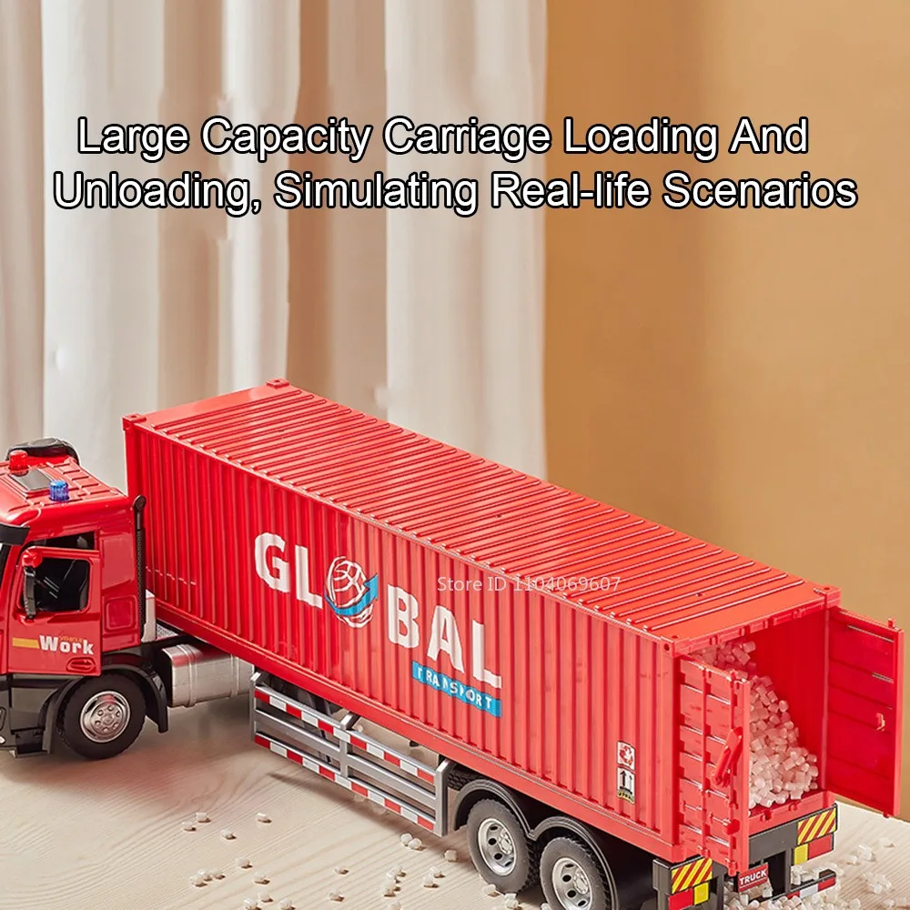 1:24 Dump Truck Speelgoedmodellen Metalen Diecast Container Truck Tanker Techniek Voertuigen Deuren Geopend Geluid Licht voor Jongens Geschenken