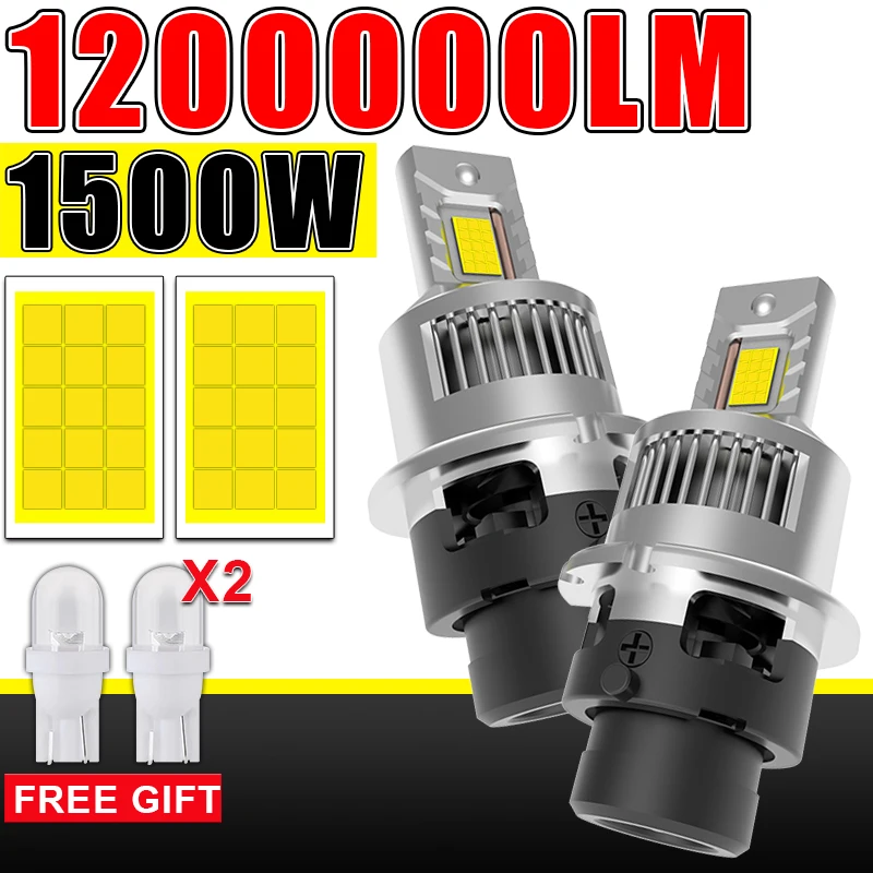 D2S D4S LED Headlights Canbus D2R D4R Auto Bulbs Fan Wireless 1500W  Car Lamp Fog Lamp 6500K Plug&Play Automobile Kit 12V