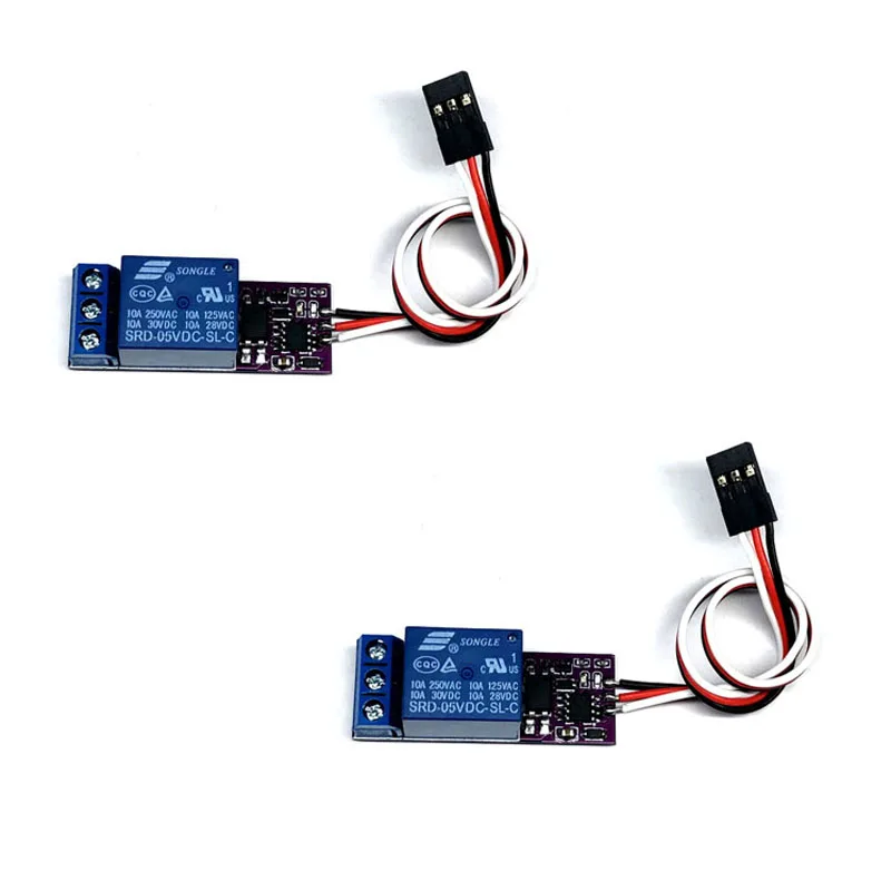 2PCS RC Aircraft Drone Relay Module Searchlight Buzzers Controller 1CH PWM Electronic On-off Switch Only Support 5V Receiver