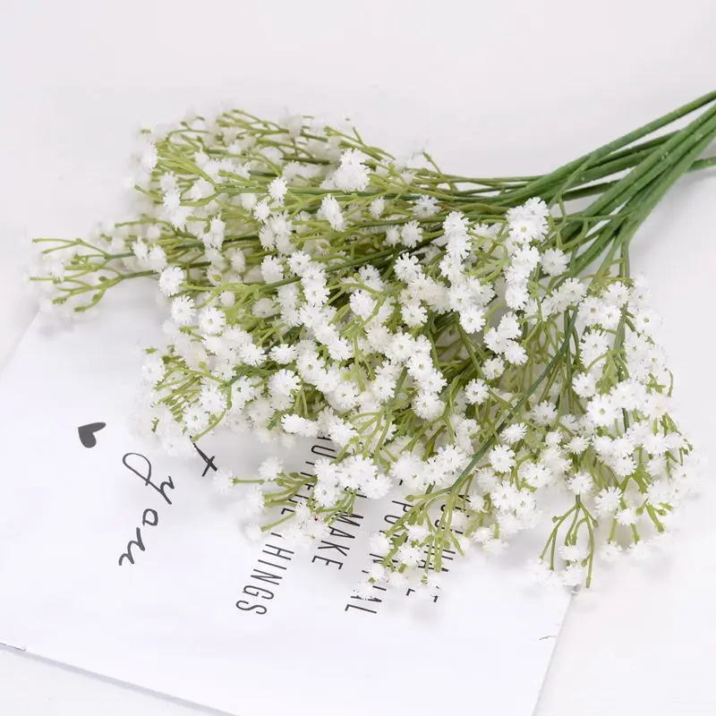 2Pcs 60cm Baby's Breath Artificial Flowers PU Plastic Gypsophila DIY Wedding Bouquets Floral Arrangement Party Home Decoration