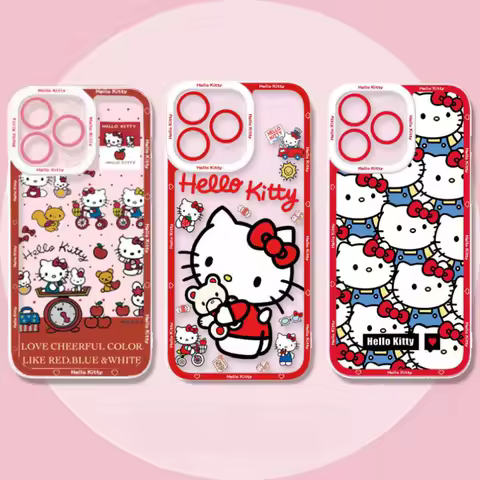 Fashion Yk2 Hello Kitty Case for Samsung Galaxy A55 A15 A54 5G A16 A35 A25 A56 A36 A26 S25 S24 Ultra S23 FE S21 S22 Plus Cover
