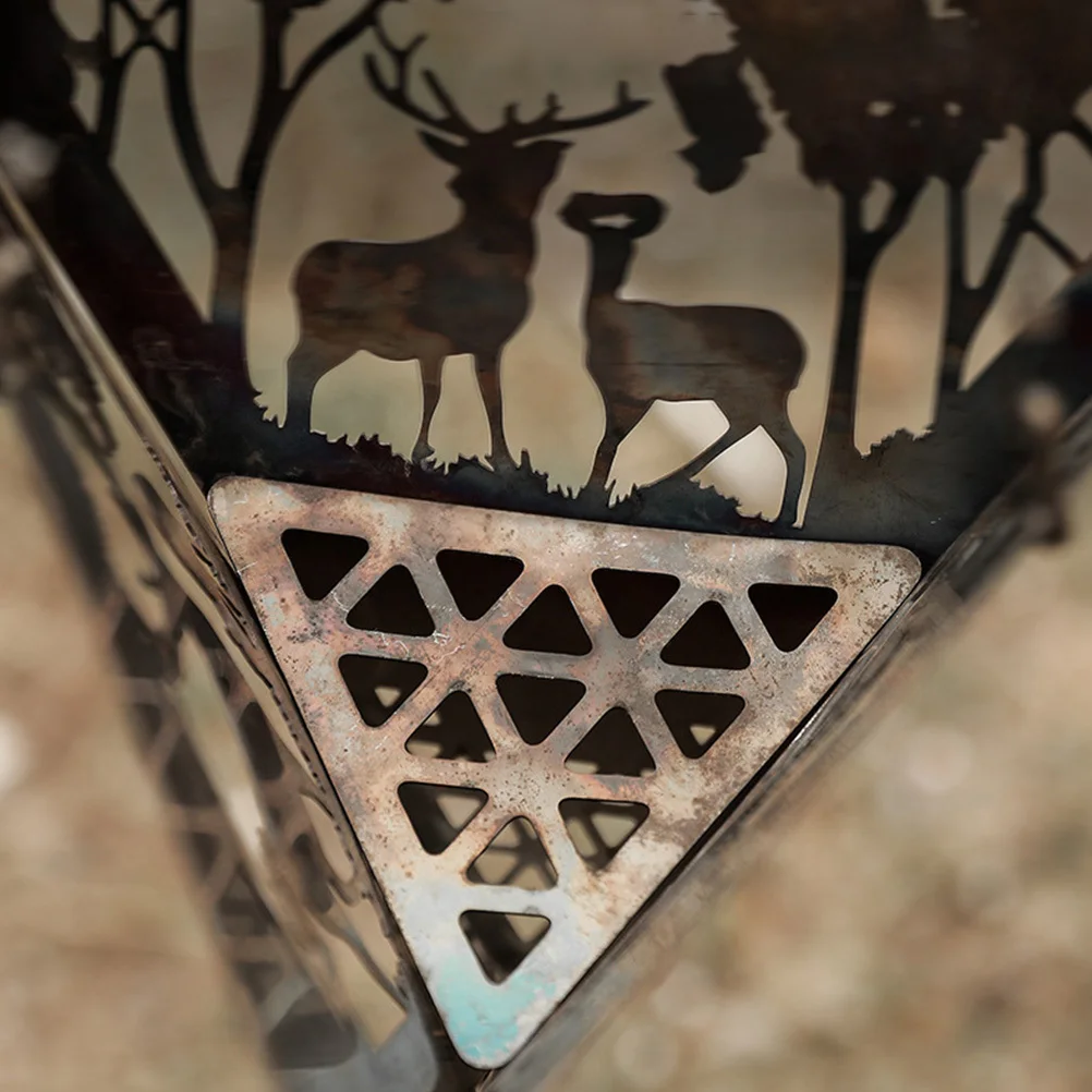 

1Set Triangle Hanging Stove Portable Detachable Stove Stainless Steel Material Durable Use for Bonfire Barbecue
