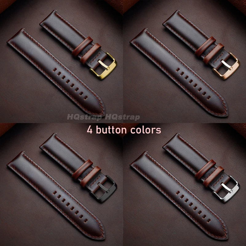 حقيقية حلقة من جلد 20 مللي متر 22 مللي متر 24 مللي متر ل Seiko جلد البقر حزام ساعة اليد الإفراج السريع العالمي معصمه الرياضة Smartwatch سوار
