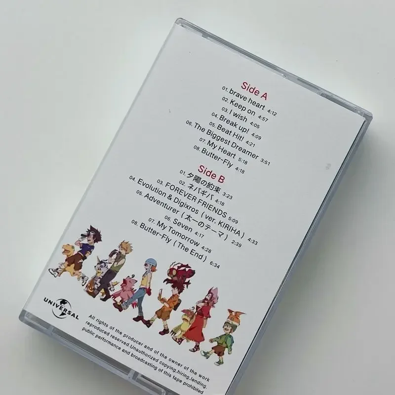 Digimon Adventure Music Tapes Anime Music Magnetic Tape Cartoon Men Women Collecting Record Toys Commemorative Gift デジモンアドベンチャー