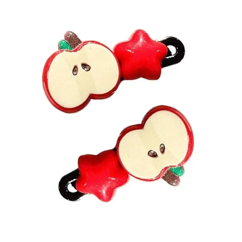 

31BB 2 шт. модные аксессуары для волос с фруктами и звездами, модные заколки для волос, украшения для волос для детей