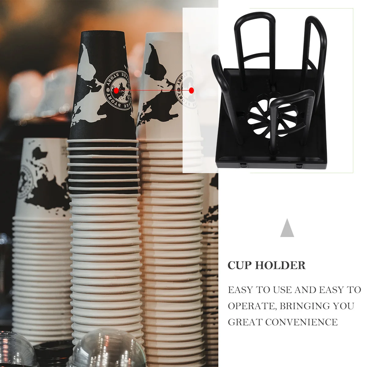 1 セットプラスチック使い捨てカップディスペンサーコンパクト紙カップホルダー壁掛けカウンターオーガナイザーレストランアクセサリー