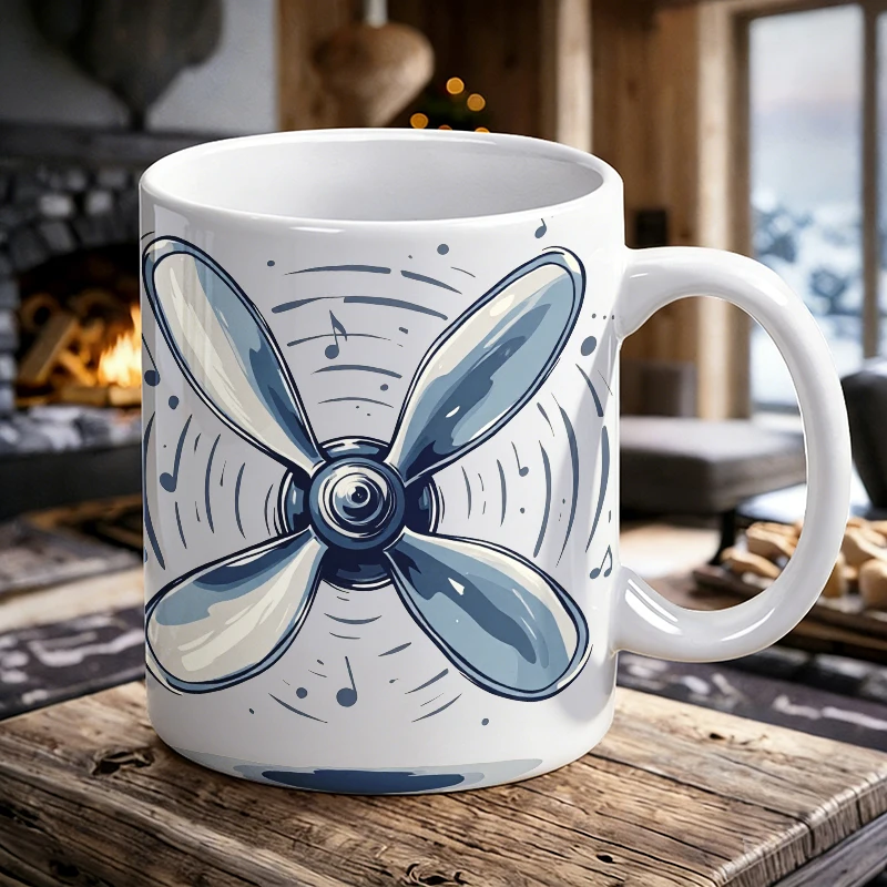 

Cup & Mug Set, Retro Airplane Propeller Ceramic Mug, Coffee Cup, Milk Cup, Office Tea Cup, Drinking Cup, Gift for Friends