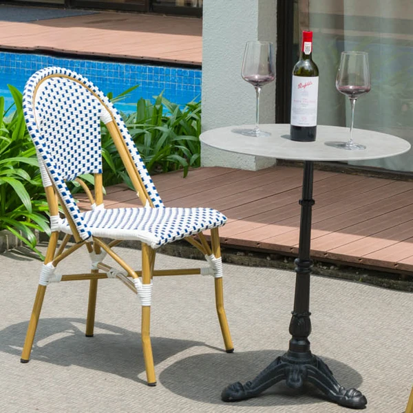 metal European Design Modern Stainless Steel Dining garden outdoor furniture aluminum Sintered stone table chair set