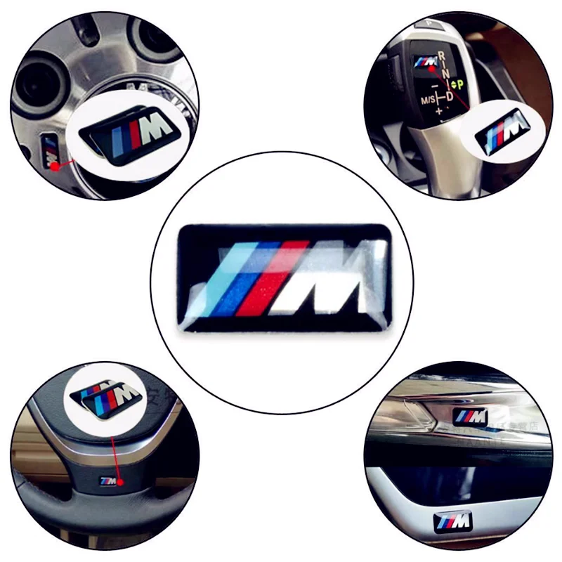 3D Metal Car Badge Steering Wheel Dashboard Decor Hub Caps Center Sticker For All BMW M logo E28 E30 E34 E36 E39 E46 E52 E93 F10