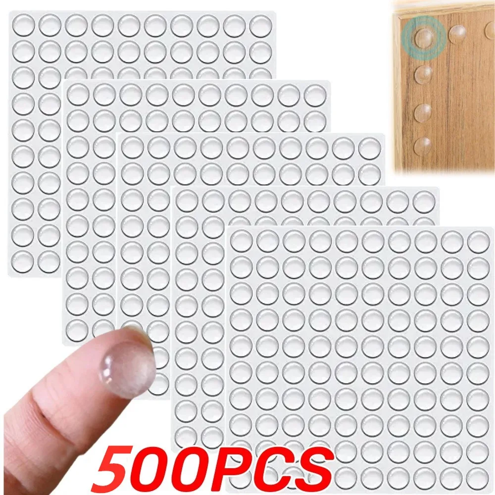 500-100PCS Silicone Shock Absorber Pad Transparent Self Adhesive Door Rear Cabinet Door Anti Collision Furniture Buffer Pad