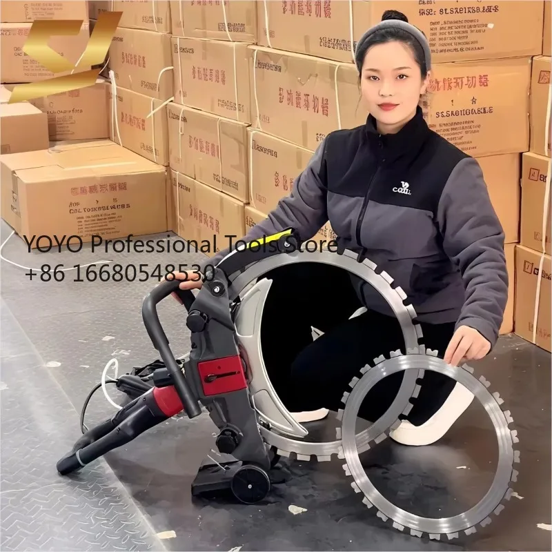 j6WPortable 400mm Concrete Cutter with New Wall Cutting Machine Ring Saw for Firefighting & Demolition Strong Engine Motor