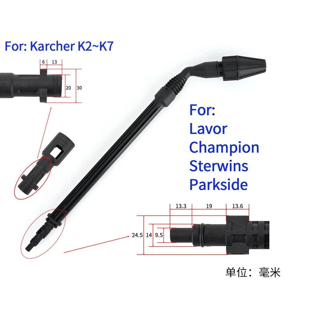 High Pressure Water Gun Barrel Elbow Joint Boom Swivel Tip 2320psi for Karcher K2-K7 Lavor Champion Parkside Sterwins Car Washer