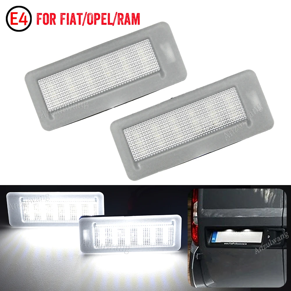 2X Led License number Plate Lamp For Fiat Doblo 2010-2022 Opel/Vauxhall Combo Barn Door Models Only Ram ProMaster City Can-bus