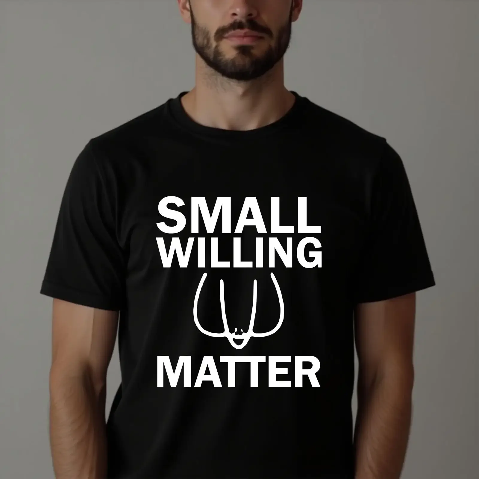 Small Willing Matter T Shirt Funny Stag do Party Sarcastic Humour vintage Washed Versatile Breathable Comfortable Stylish