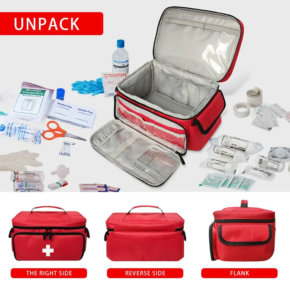 First Aid Kit, Multi-purpose Emergency Medical Portable Medical Bag, Outdoor Multi-functional First Aid Bag Home Emergency Bag