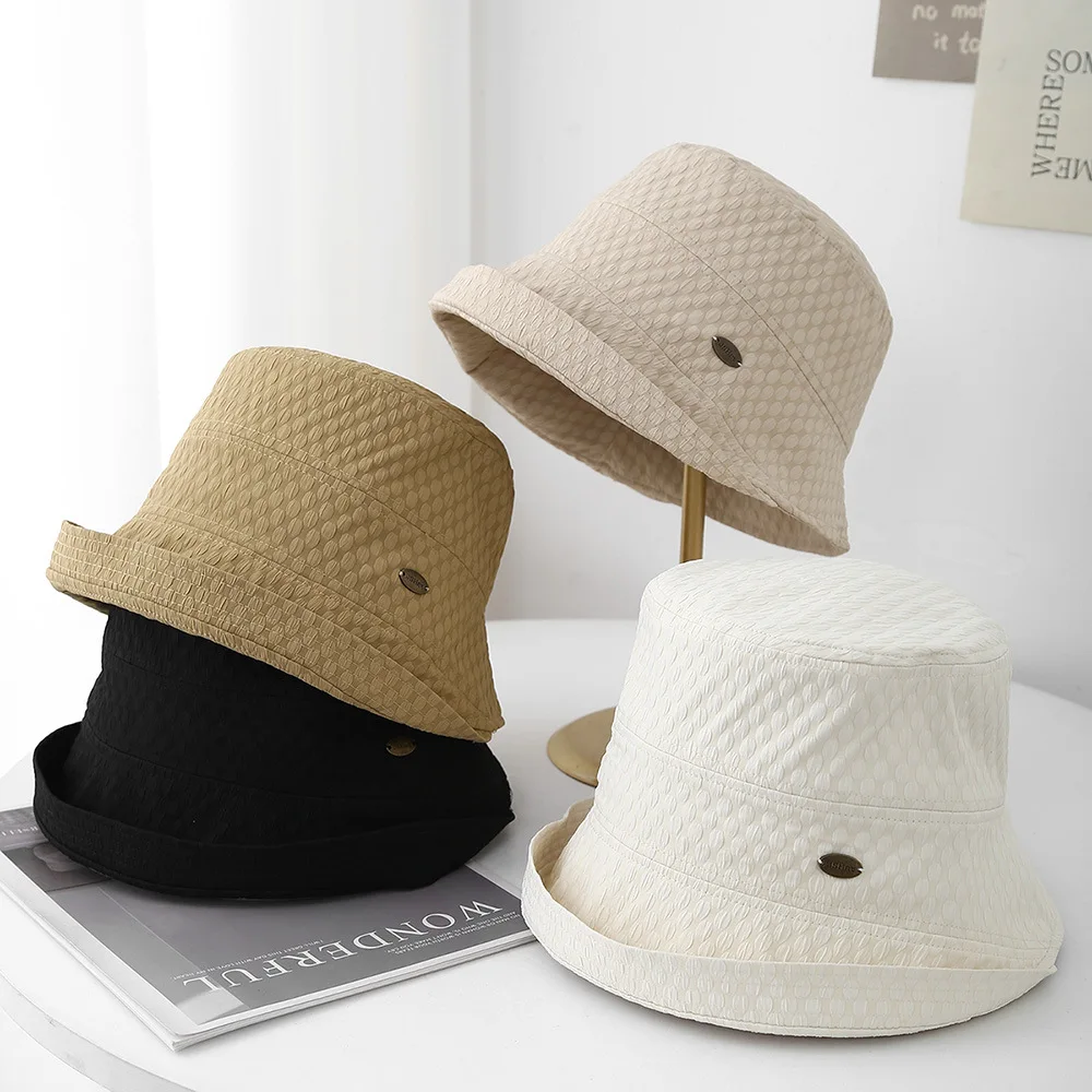 Frauen Eimer Hut Frühling Sommer Hüte Für Frauen Tuch Sonnenschirm Retro Fischer Kappe Weibliche Reise Urlaub Sonnencreme Dame 2025, neue