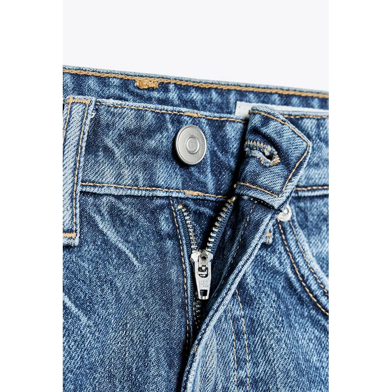 Primavera verão novo feminino simples arco decorado buraco jeans saia de cintura média versátil sle fibra de poliéster slim fit ort...