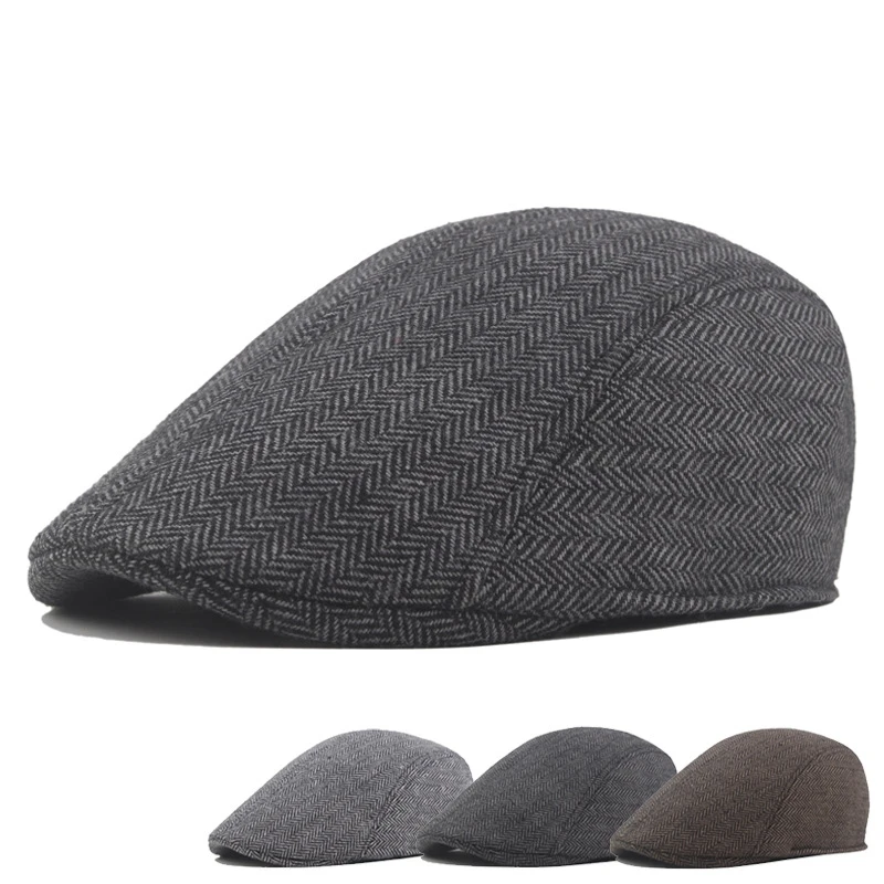 

New Men Berets Fashion Beret Cotton Solid Color Soft Top Casual Beanie Retro Literary Forward Cap Peak Cap Driver Women Hat