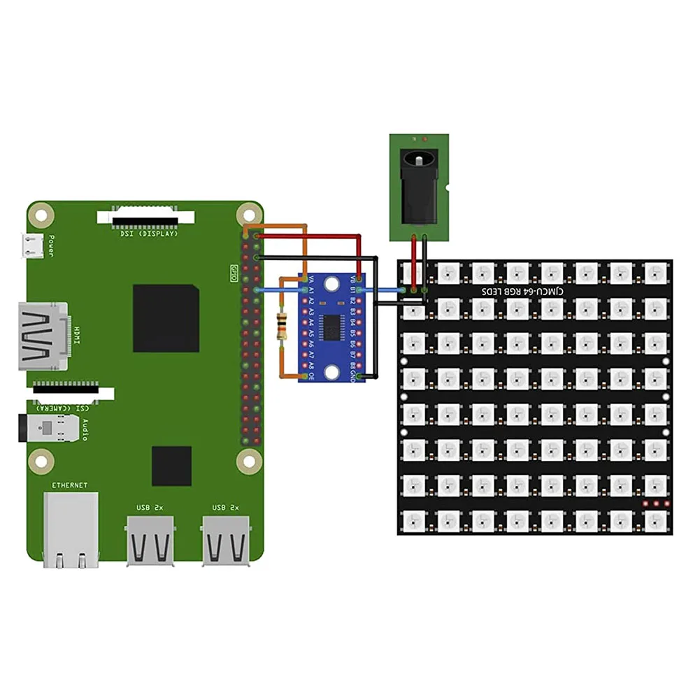 وحدة لوحة ماتريكس ليد لاردوينو وraspberry Pi ، 3 x U 64 ، متوافقة مع اردوينو