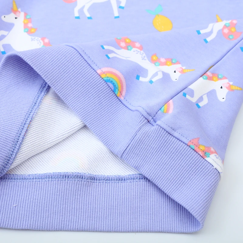 Little maven 2-teiliges Kinderoutfit für Mädchen, Herbst/Frühling 2026, Neue Cartoon-Einhorn-Oberteile, Kapuzenpullover, Sweatshirts für Kinder von 2-7 Jahren – Detail 7