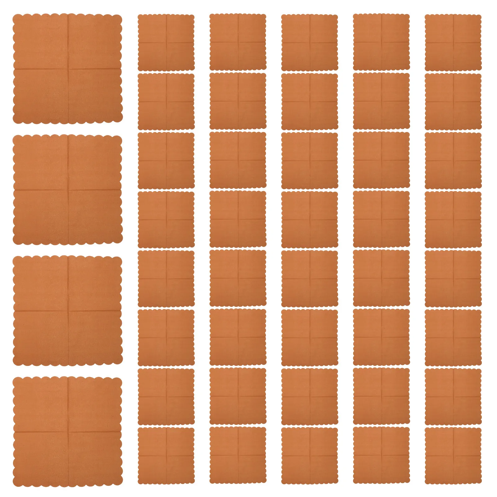 100Pcs Party Napkins Disposable Kraft Brown Scalloped Edges High Absorbency Dinner Napkins Tissue for Weddings Banquets