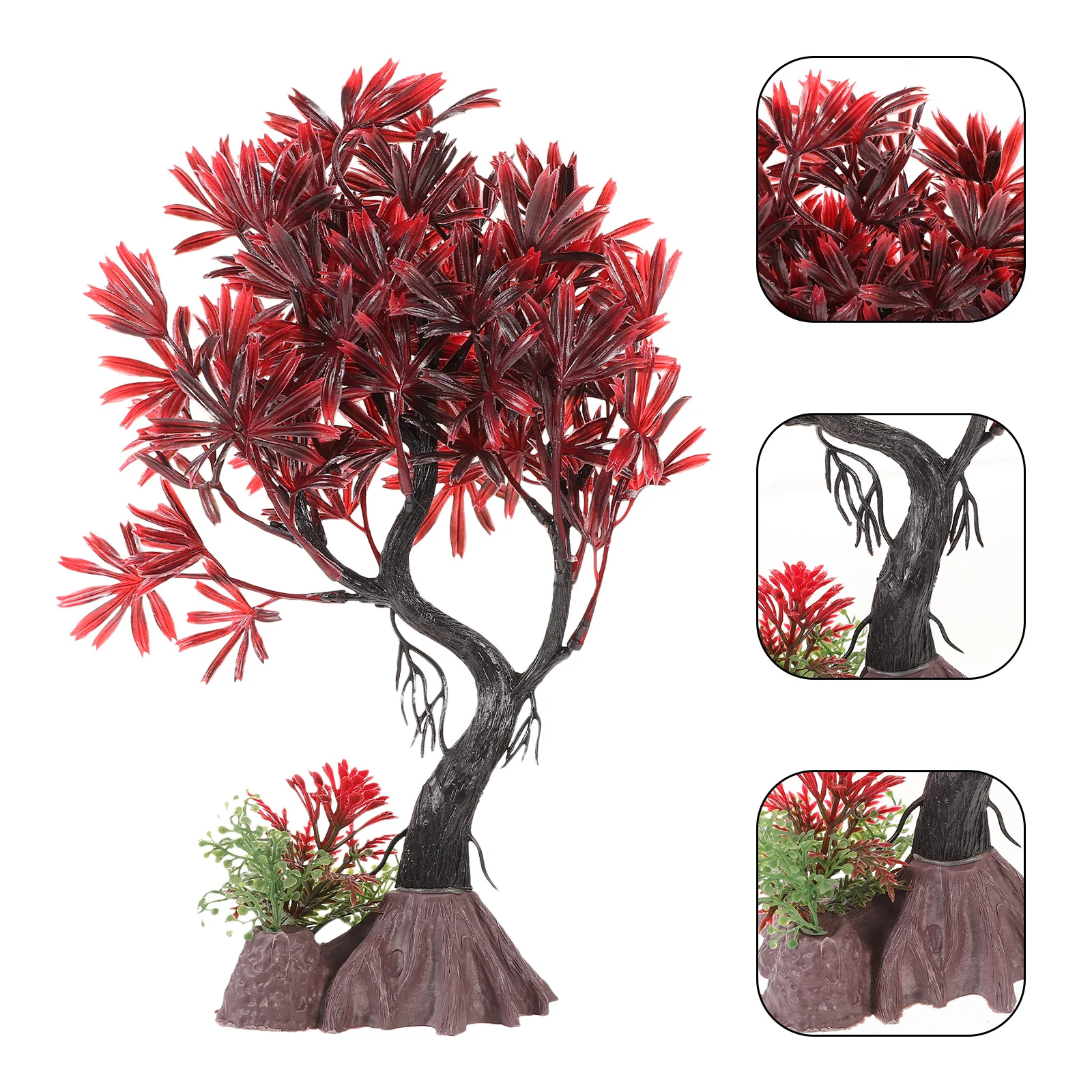 

Fish Tank Decoration Artificial Tree Plastic Small Durable Simulation Plant Aquarium Landscape Decors for Fish and Reptile Tanks