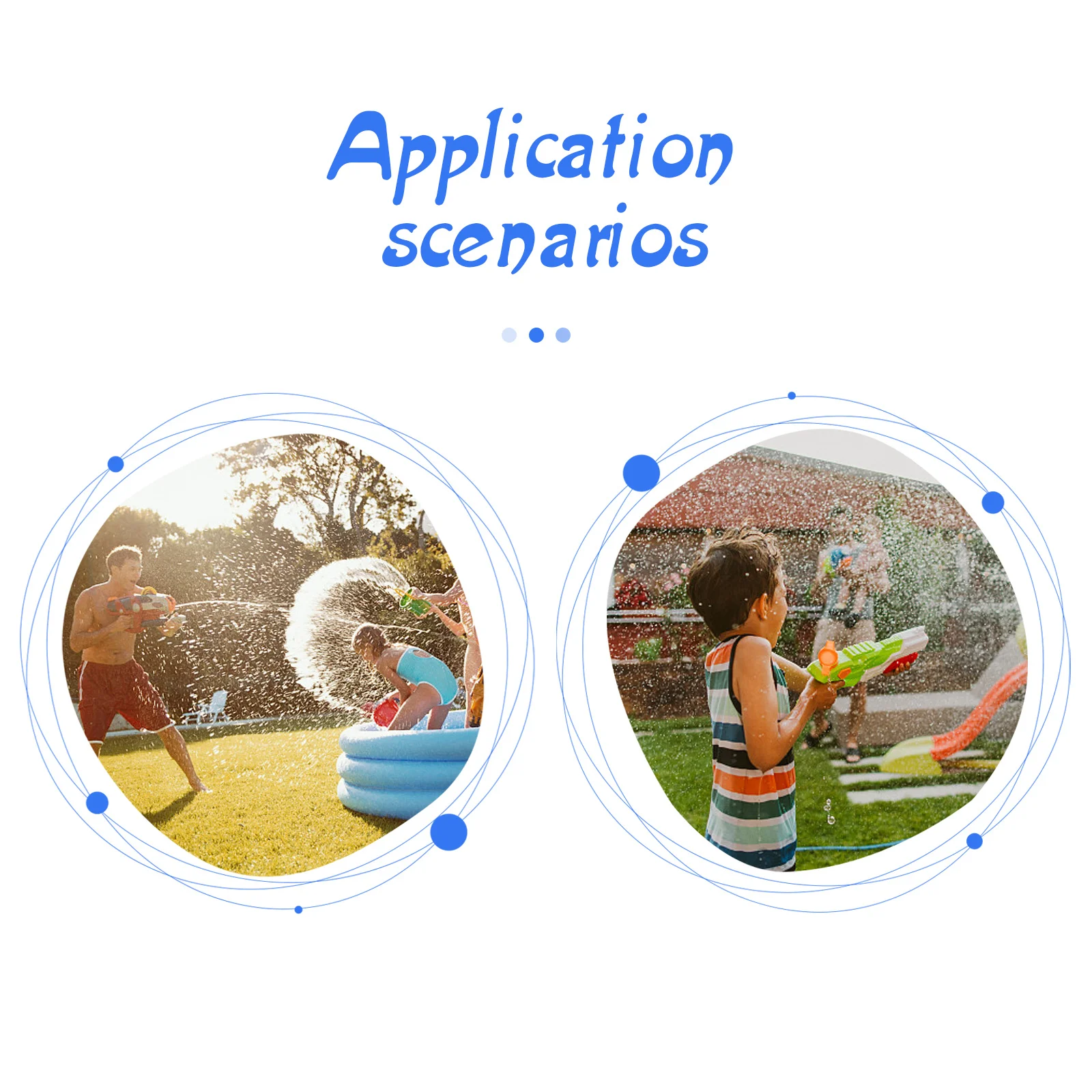 1Set Pull Backpack Water Plaything Blue Cartoon Pattern Durable High-Quality Material Long-Range 5-8m Swimming Pool Beach Summer