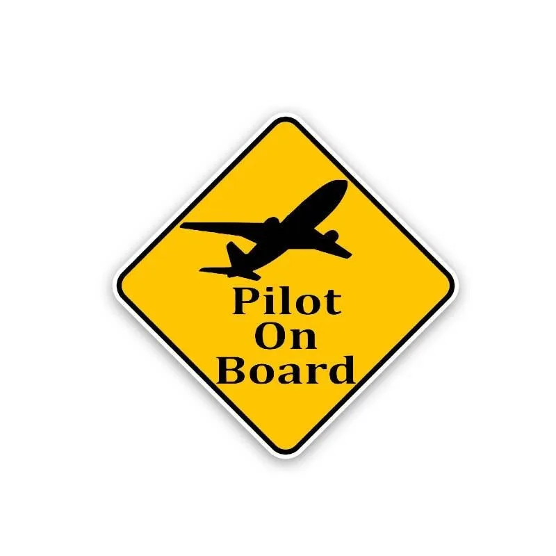 

Pilot on Board Car Sticker Personalized PVC Warning Decals Fashion Body Decoration Auto Parts Waterproof Decal 14*14cm