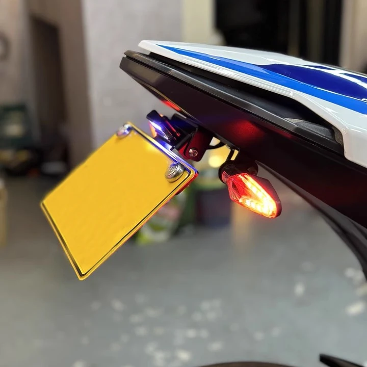 For BMW S1000R S1000RR modification foldable Tail Tidy license plate frame,Automatic flip license plate frame One-Button flip