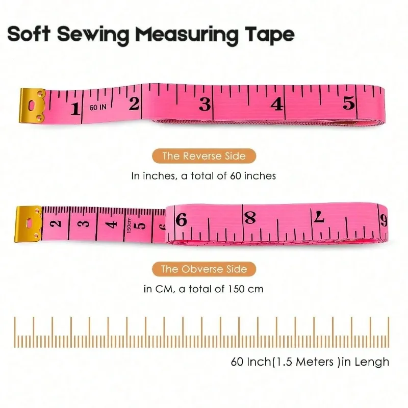 10Pcs Soft Sewing Ruler Sewing Measuring Tape Body Measuring Clothing Ruler Durable Tailor Tape Measure Sewing Kits 150cm