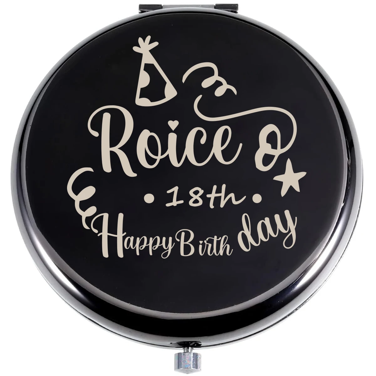 

1pc creative Old Engraving Custom Name Makeup Mirror Metal Sliver Wedding Guest Gifts