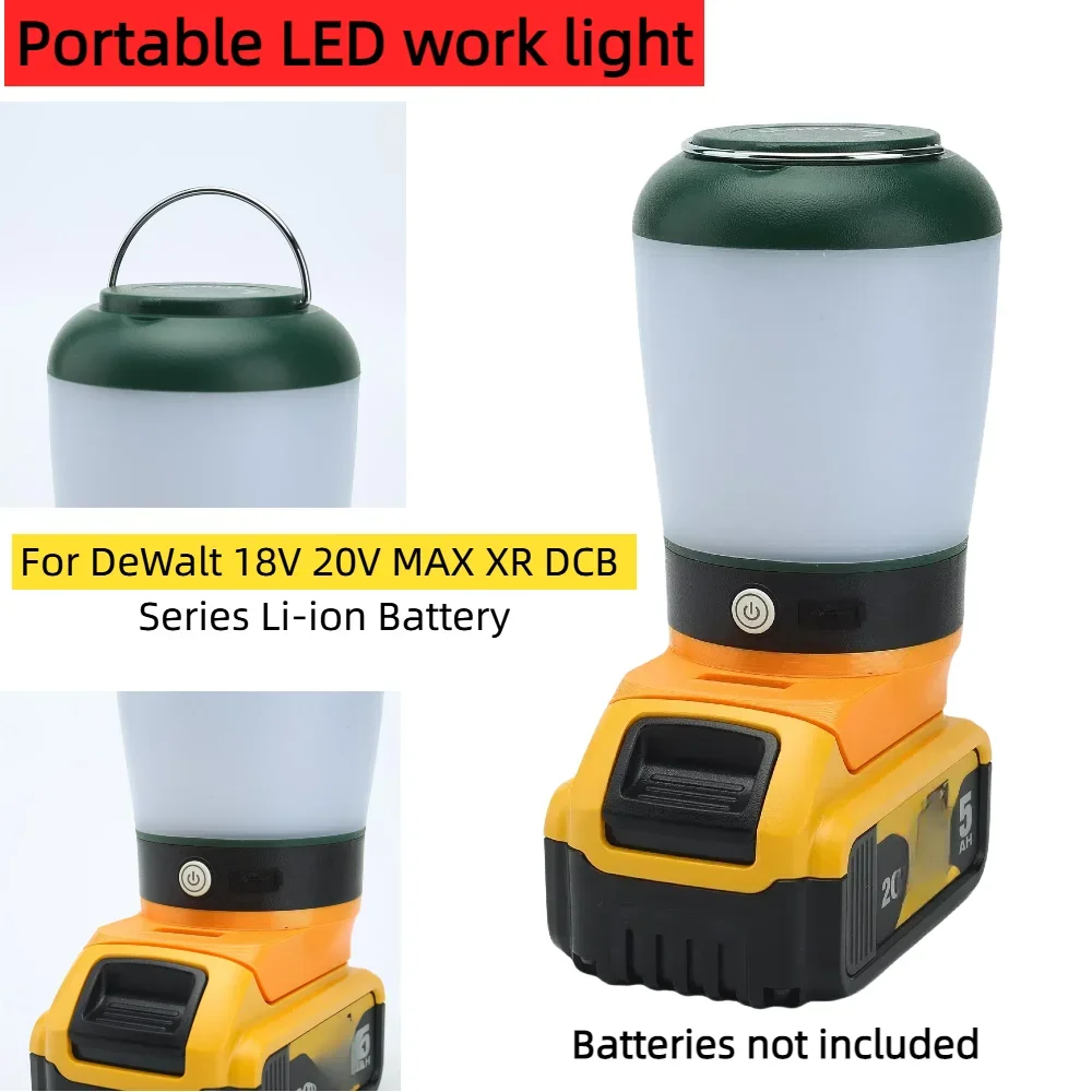 

Portable Multifunctional LED Camping Light Outdoor Tent Light for DeWalt 18V 20V MAX XR DCB Series Lithium Battery (NO Battery )