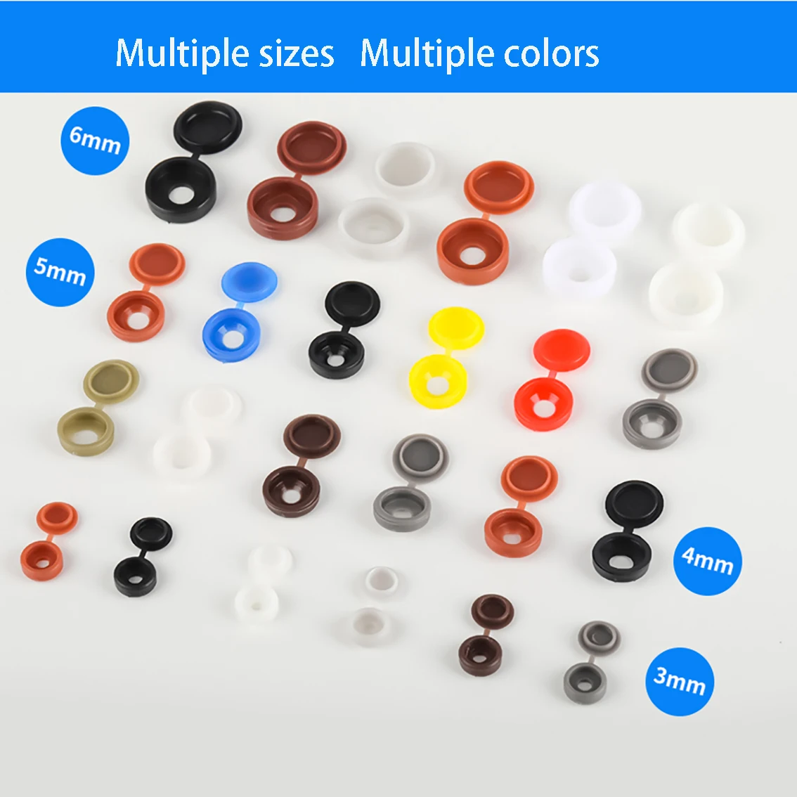 50/100PCS M4 M6 Self Tapping Screw Decorative Cover Cap Rust Proof Hole Plug Furniture Cabinet Plastic Integrated Cover Cap