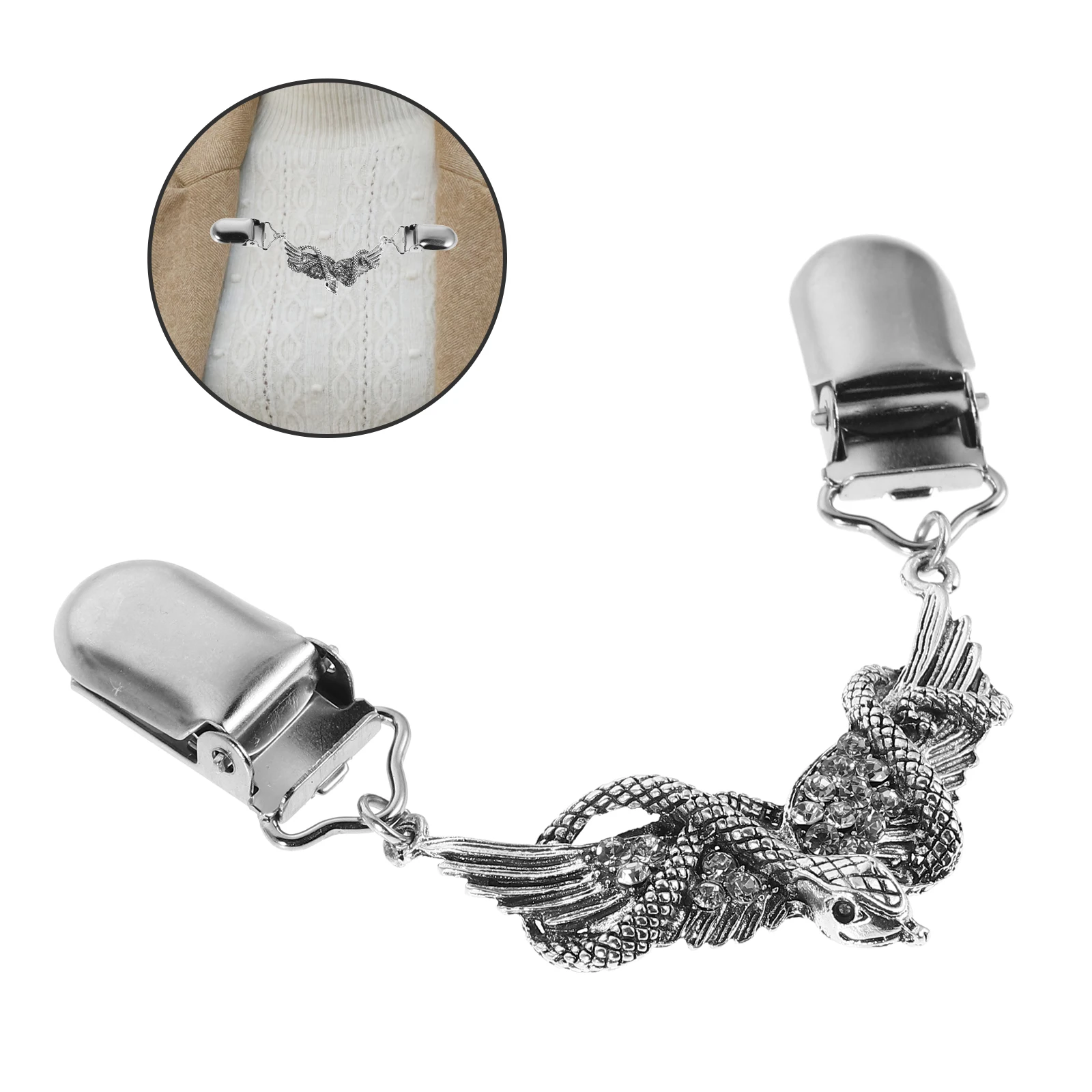 الماس في سترة كليب مشد للخصر مقاطع الزخرفية مشبك سبيكة المشدود حجر الراين ثعبان الجناح المرأة وشاح شال فستان