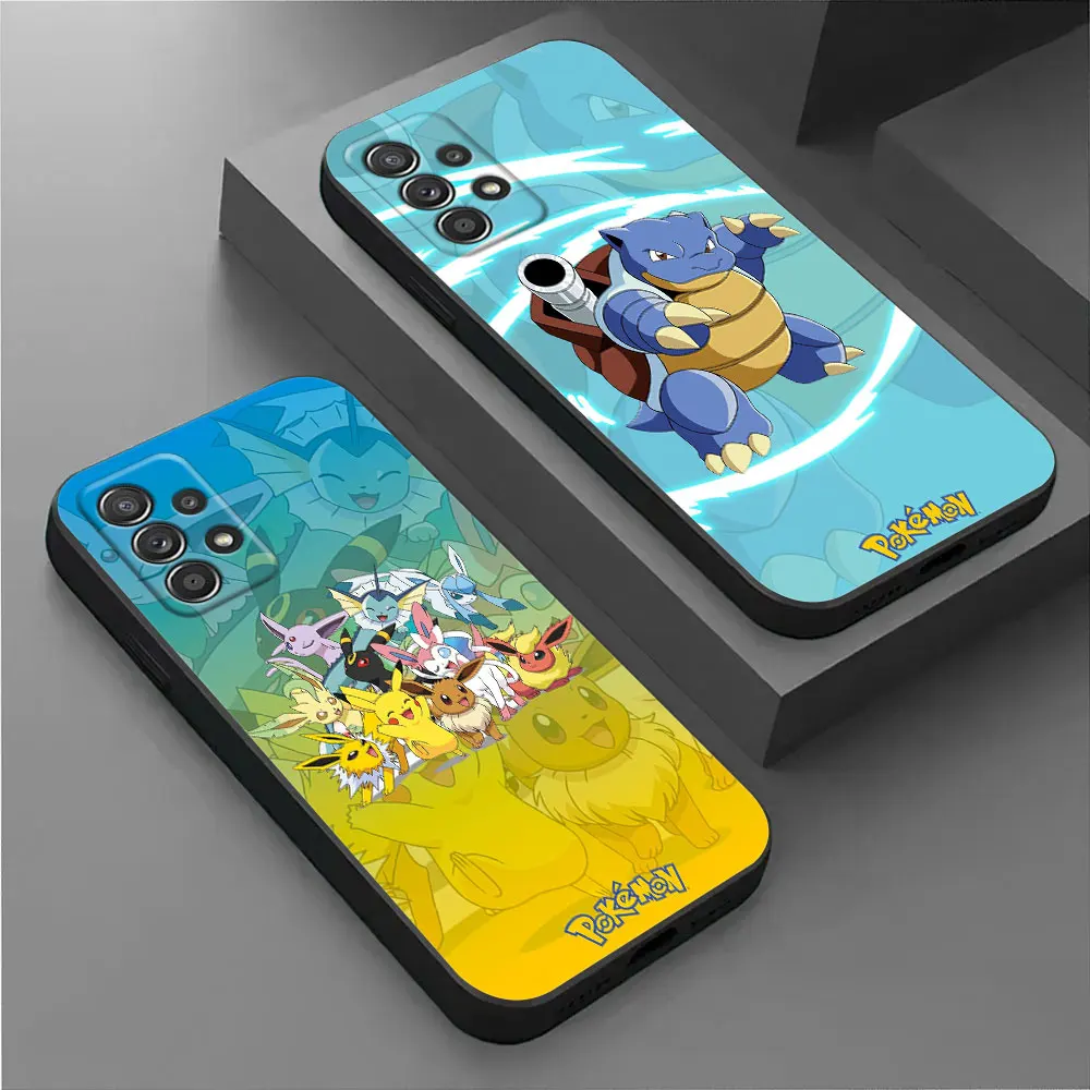 Pokemon Pikachu Blastoise Anime For Samsung Galaxy A55 Case A54 A52S A53 5G A51 A34 A35 A33 A32 A50 A72 A71 A30 A7 A9 Soft Cover