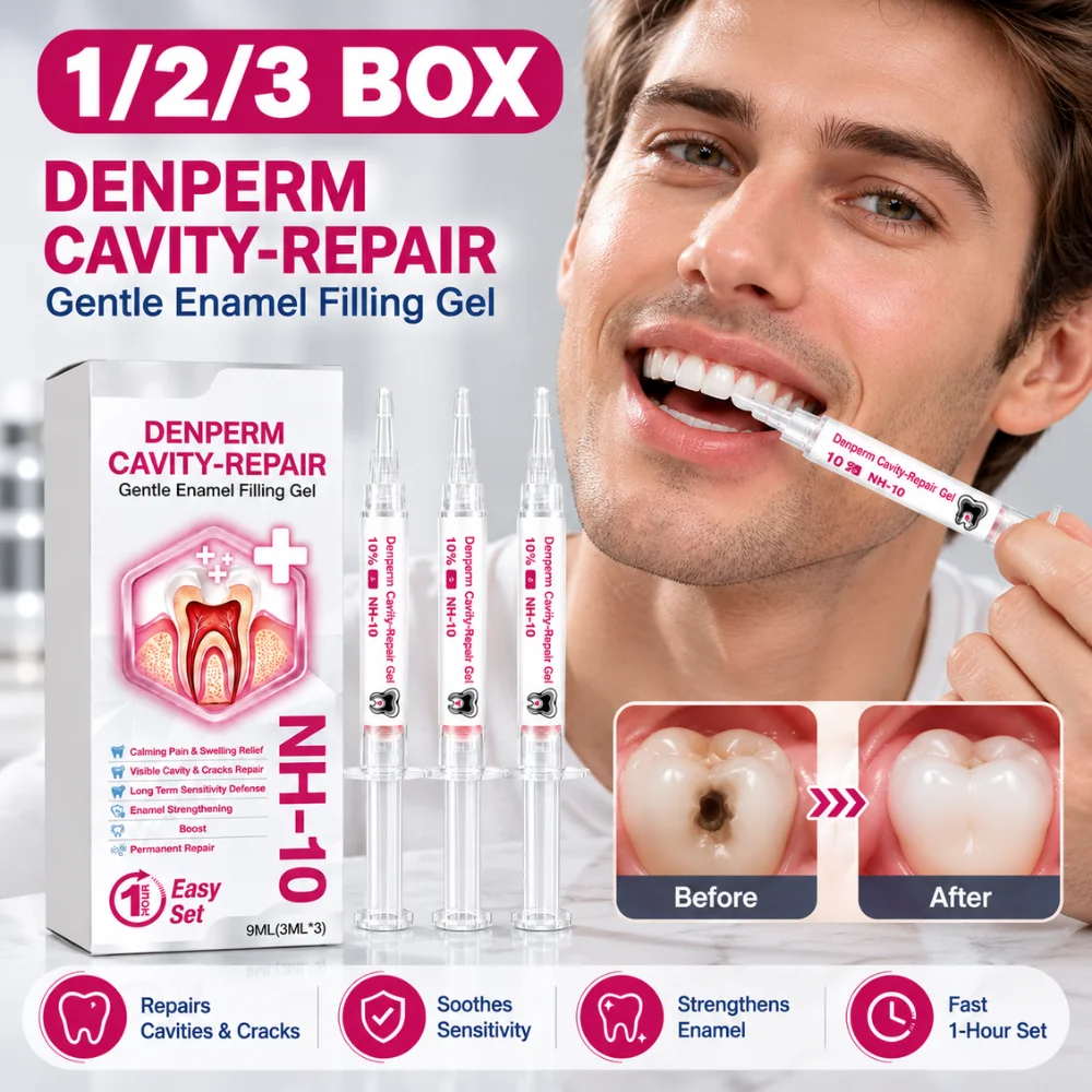 Denperm NH-10 Enamel Gel 9ml Three Syringes Precision Tooth Surface Filling Formula for Minor Cracks Wear and Daily Oral Care