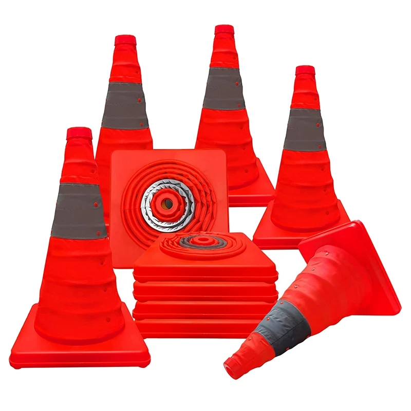 Orange Safety Road Reflective Parking Cone Multi Purpose Construction Cones For Training, Parking And Driving Practice