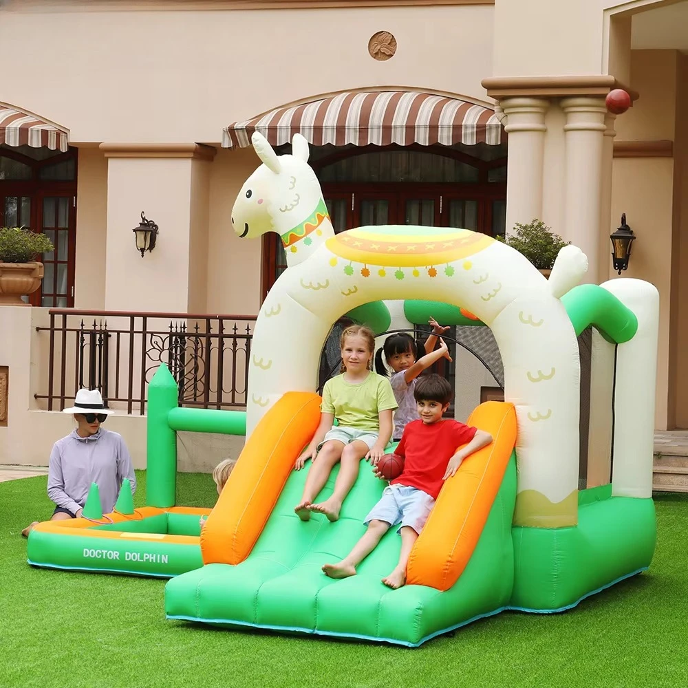 Kids Moon Inflatable Moonwalk Jumper Bouncer Moon Walk Bouncy Castle Jumping Home Use Animal Shape Mini Bounce House Party