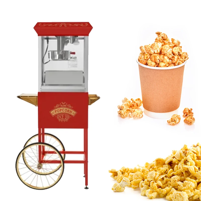 Wholesale Customization China Sugar Pop Corn Machine Hot Air Popcorn Maker Price Now with Trolley 110v