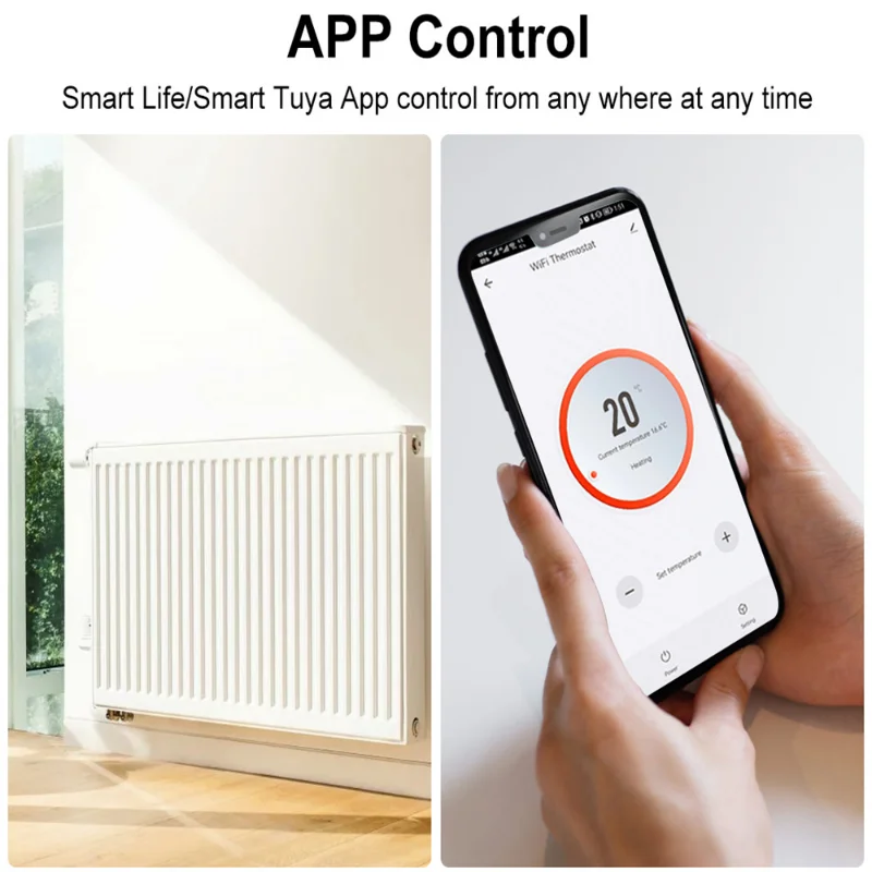 WiFi Smart Temperature Controller with Light Switch Wall Socket WiFi Thermostat Water/Electric Boiler Floor Heating Thermostat