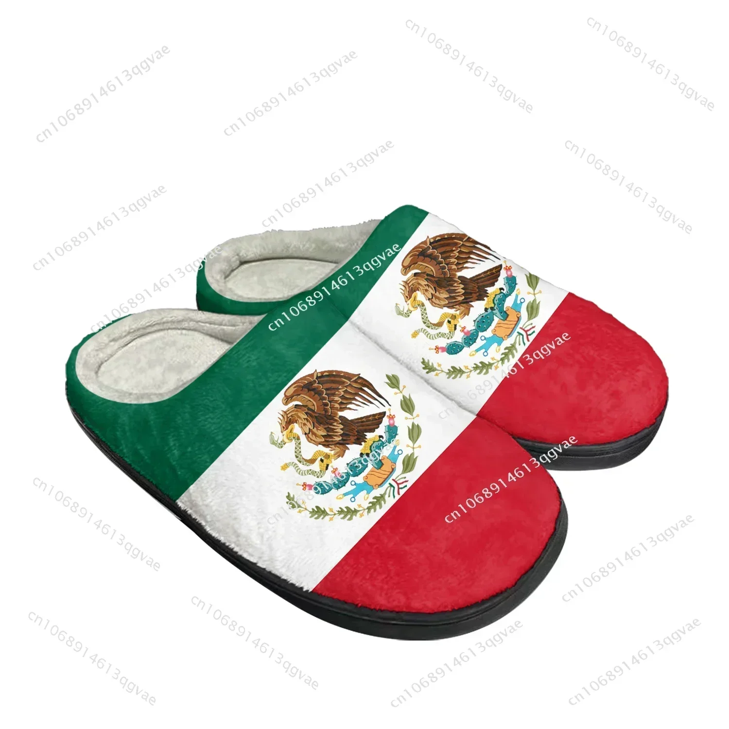 Mexican Flag Home Cotton Custom Slippers Mens Womens Sandals Mexico Plush Bedroom Casual Keep Warm Shoes Thermal Slipper