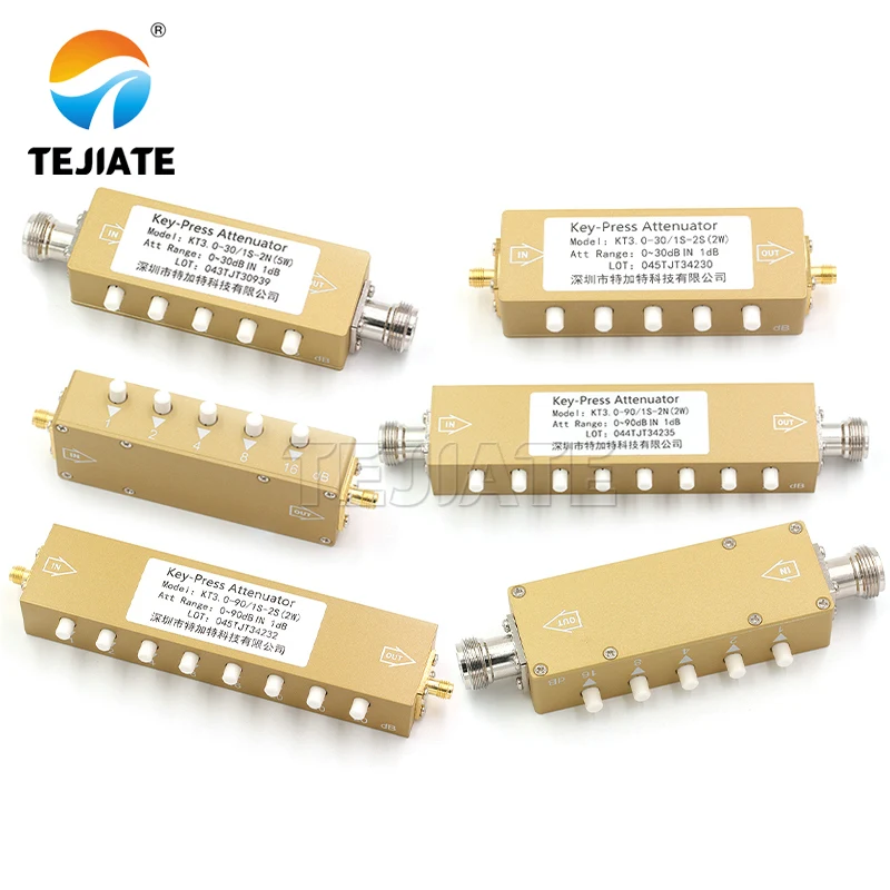 Atenuador de señal de llave ajustable, botón RF tipo SMA, 1 piezas, 0-30dB, 0-60dB, 0-90dB, Paso 2W, alta potencia 0-4GHz