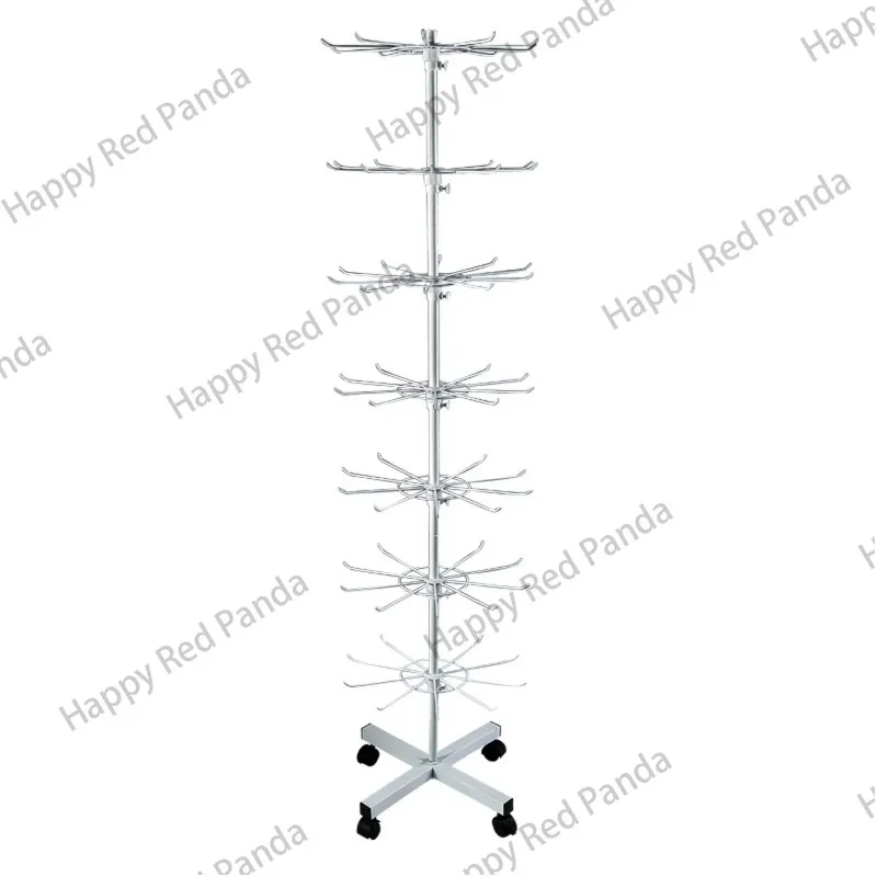 7 Tiers 70 Hooks Rotating Rack Socks Hat Cap Display Stand Hanger Wig Scarves Bracelet Pendant Storage