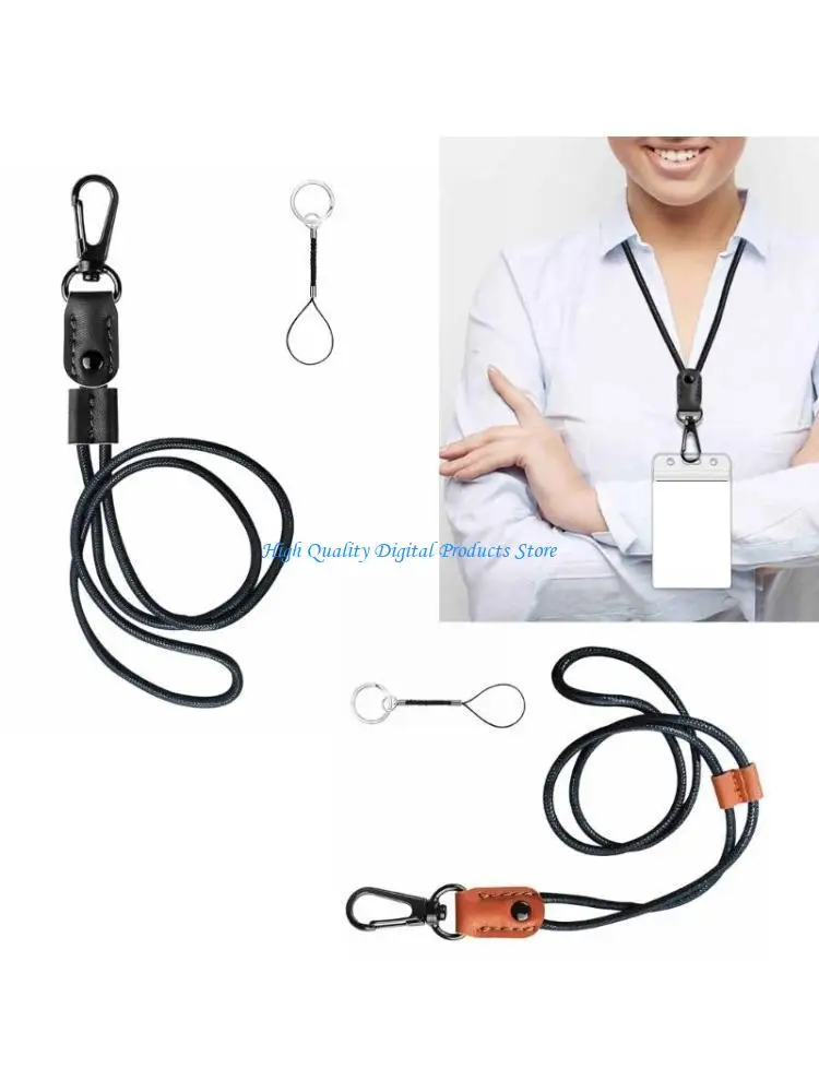 

U2JE Long Neck Lanyard Keychain with Metal Clip , Neck Lanyard Keychain Leather Lanyards for Keys Wallet Phone Camera