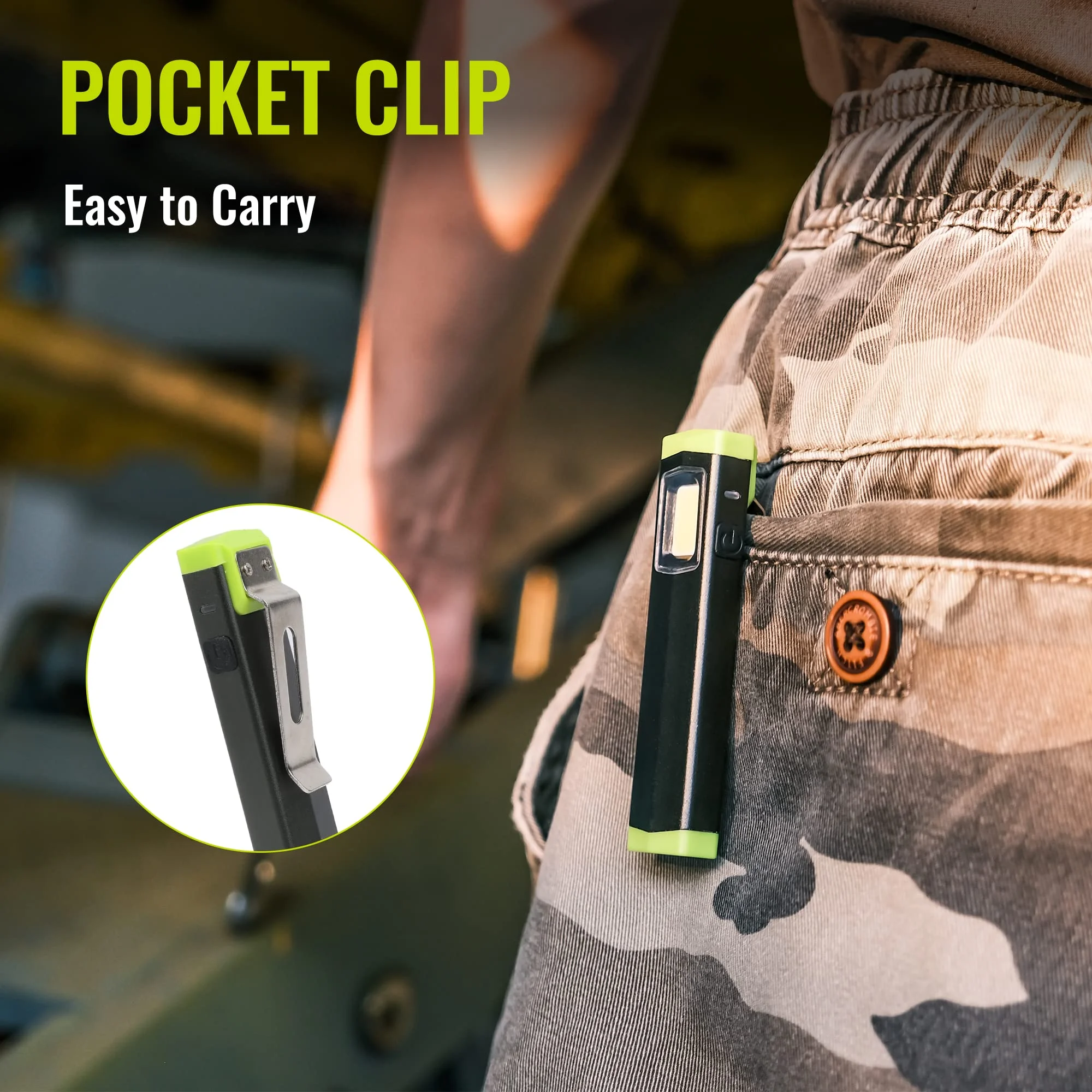 Portable EDC LED Work Light COB USB Rechargeable Flashlights With Magnetic Tail Pen Inspection Light For Repairing Emergency