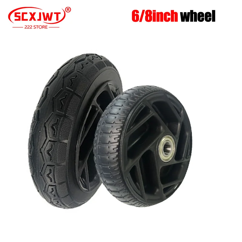 6/8Inch Solid Rubber Wheel Plastic Core Silent Universal  For Balance  Trolley Casters