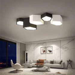 Nordic Irregular Cube Led Ceiling Lights Modern Simple Dimmable Ceiling Lamp Corridor Wrought Iron Ceiling Lighting Bedroom Lamp