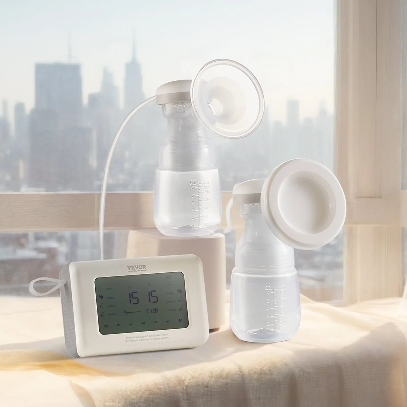 Breast Pump, Single Double Adjustable Electric Breast Pumps, 4 Modes Reciprocating Piston Pumps, 4000mAH Anti-Backflow